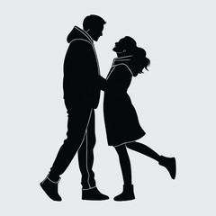  Loving couple man and women image silhouette vector art and illustration