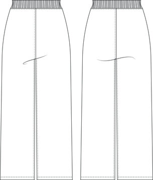 white skirt front and back view clip art preview