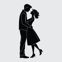  Loving couple man and women image silhouitte vector art and illustration