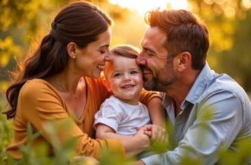 happy family in the park