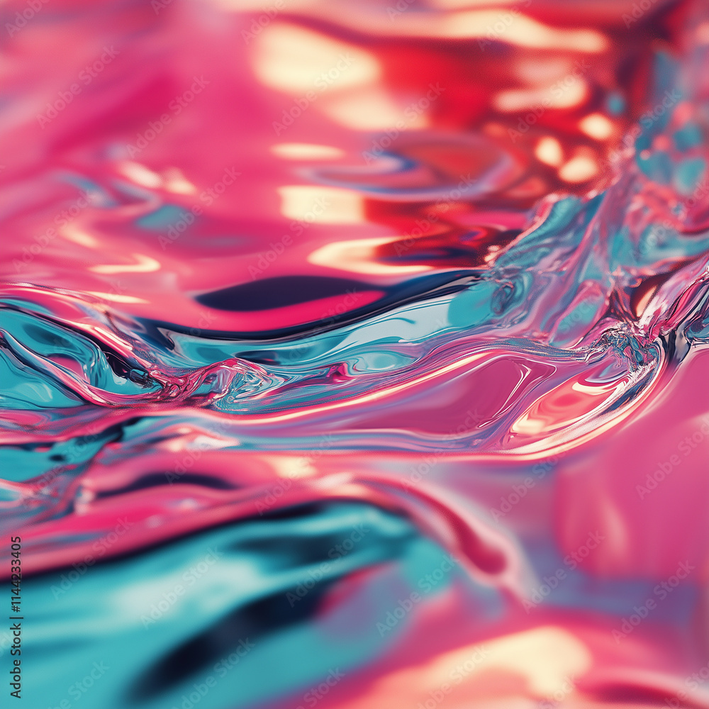 Aufkleber fluid motion of vibrant colors creates an abstract visual experience with swirling patterns and refl