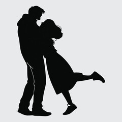  Loving couple man and women image silhouette vector art and illustration