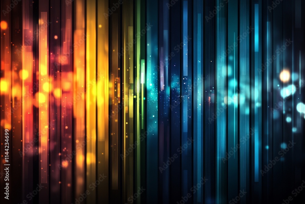 Aufkleber colorful abstract background with vertical lines and glowing particles creating a vibrant visual eff