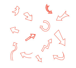 Set of arrows collection in black color on a white background for website design