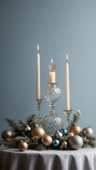 christmas candle and decorations
