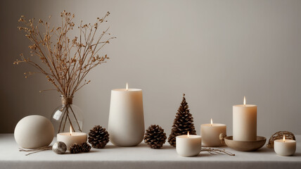 christmas still life with candles