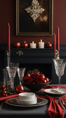 christmas dinner table setting