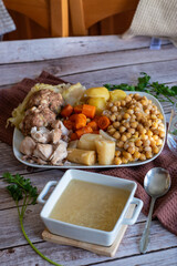 homemade legume dish. casserole of stew. traditional recipe from spain.