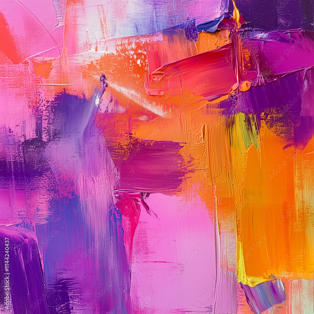 Poster vibrant abstract splash of bright pink and purple colors creating a dynamic and energetic visual exp