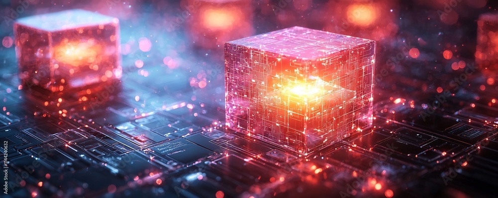 Aufkleber blockchain powered voting booth with secure digital ballot and advanced election technology concept