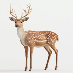 Fototapeta premium 3D Deer Isolated and White Background