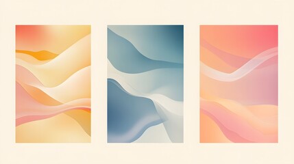 Fototapeta premium Minimal banners with fluid color gradient shapes