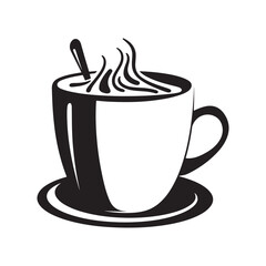 hot chocolate mug silhouette vector icon illustration 