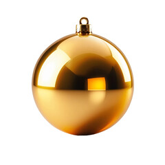 Obraz premium Gold christmas ball isolated on transparent background cutout