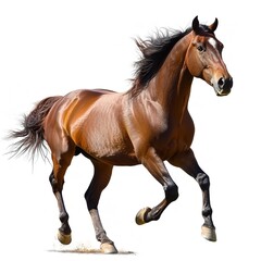 Obraz premium brown horse isolated on transparent background cutout 