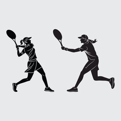 Tannis player image silhouette vector art and illustration