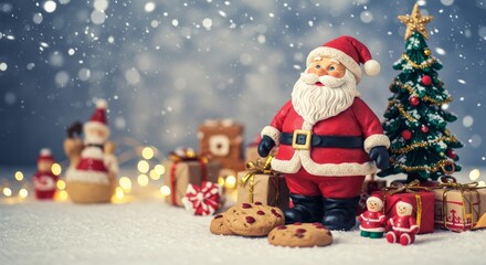 Santa Claus in Christmas, figure with christmas lights