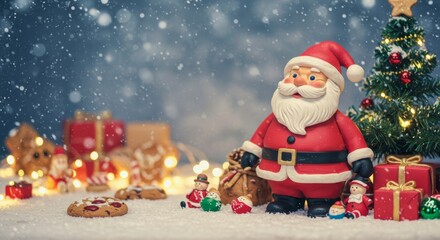 Santa Claus in Christmas, figure with christmas lights
