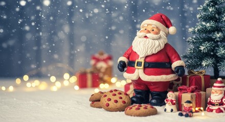 Santa Claus in Christmas set, Christmas photo studio