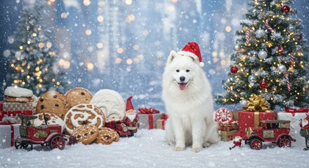 Christmas scene with dogs