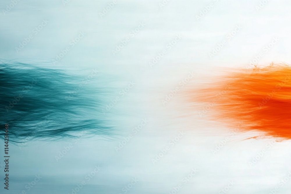 Poster dynamic swirl of teal and orange colors creating an abstract art effect