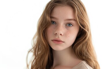 Beautiful girl model in casual summer clothes  no makeup portrait