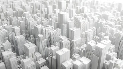 White Cityscape  Modern Architectural  D Render