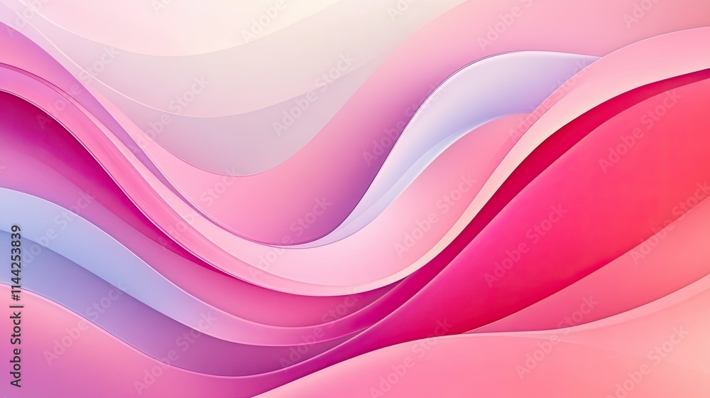 Poster soft pink waves abstract background with smooth curves and gradients