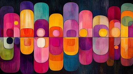 Abstract Geometric Painting  Colorful  Vibrant  Modern Art
