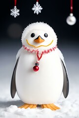 Penguin with Red Scarf and Necklace