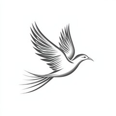 Obraz premium Design of metal bird flying icon logo illustration isolated on white background