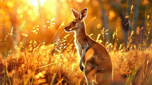 Beautiful kangaroo in nature. Selective focus. nature.