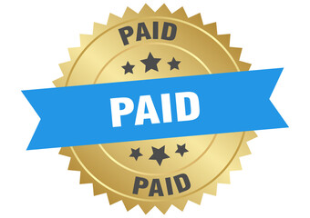 PAID label, sign, seal