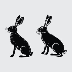 Obraz premium Rabbit image silhouette vector art and illustration
