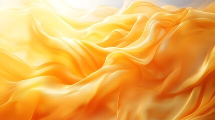 Fototapeta premium Golden Silk Drape Abstract Fabric Texture Yellow Waves Background