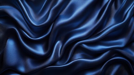 Obraz premium Luxurious Deep Blue Silk Drape Elegant Fabric Texture Background