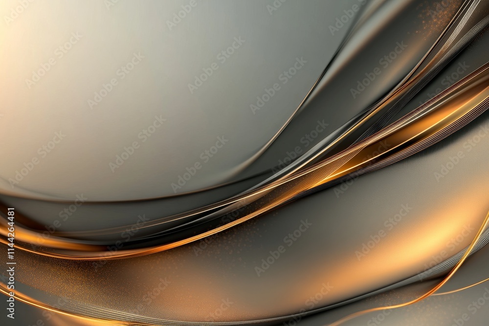 Aufkleber elegant flowing gold lines create a smooth, modern background texture in soft lighting