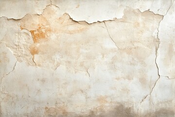 Cracked and peeling plaster wall with a textured surface in a vintage style residential space
