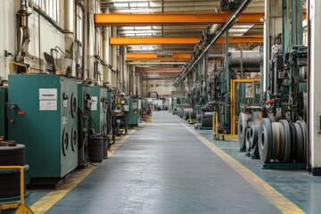 Rubber manufacturing process factory setting industrial equipment inside view efficient production environment quality control concepts