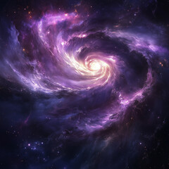 Naklejka premium Distant galaxy showcasing brilliant spiral arms and vibrant colors in the cosmic expanse of the universe