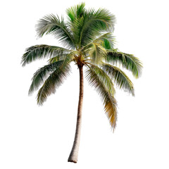 A palm tree over transparent background. PNG transparent.