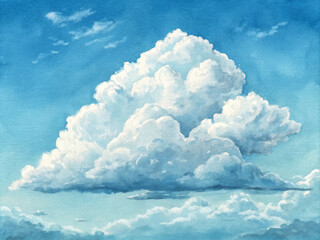 ** A soft cloud formation floats gently, creating a serene atmosphere in the sky.  
**