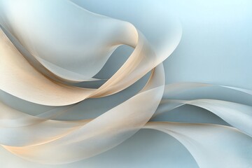 Fototapeta premium Abstract art with flowing shapes and soft colors creates a serene atmosphere in a minimalist design