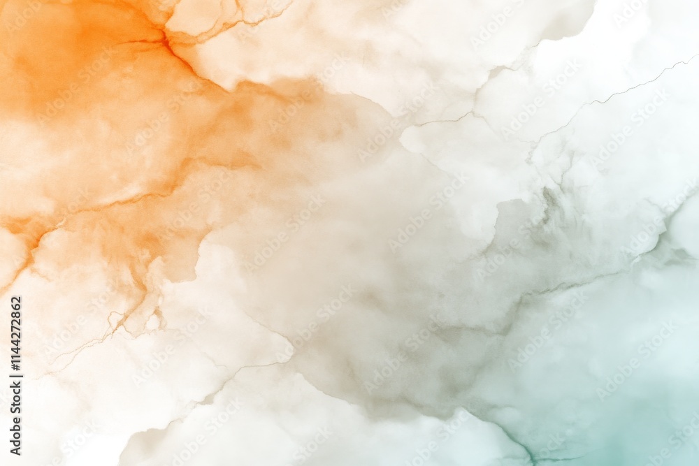 Poster abstract fluid design with orange and teal shades creating a soft modern background for creative pro