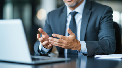 Business leader presenting ideas in an office setting