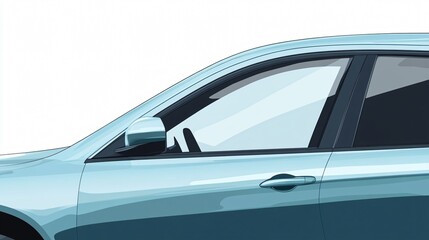 Fototapeta premium Modern Car Side Window Glass Vector Isolated Illustration
