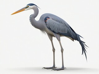 Obraz premium great blue heron ardea cinerea illustration isolated on a white or transparent Background