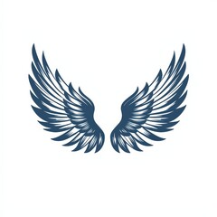 Fototapeta premium Design of wings with feathers icon logo illustration isolated on white background