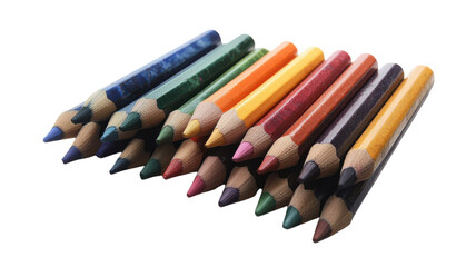 Naklejka premium A Handful of Colored Pencils Arranged Neatly for Creative Projects and Artistic Expressions, Perfect for Illustrations and Craft Activities.