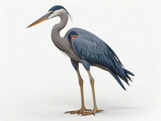 Obraz premium great blue heron ardea cinerea illustration isolated on a white or transparent Background